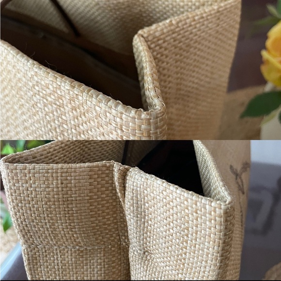 PRADA Raffia Logo Tote Bag. - Picture 7 of 15